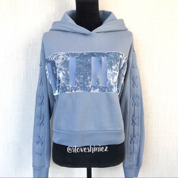 PINK Victoria's Secret Tops - •Victoria's Secret PINK• Velvet Crop Hoodie XS